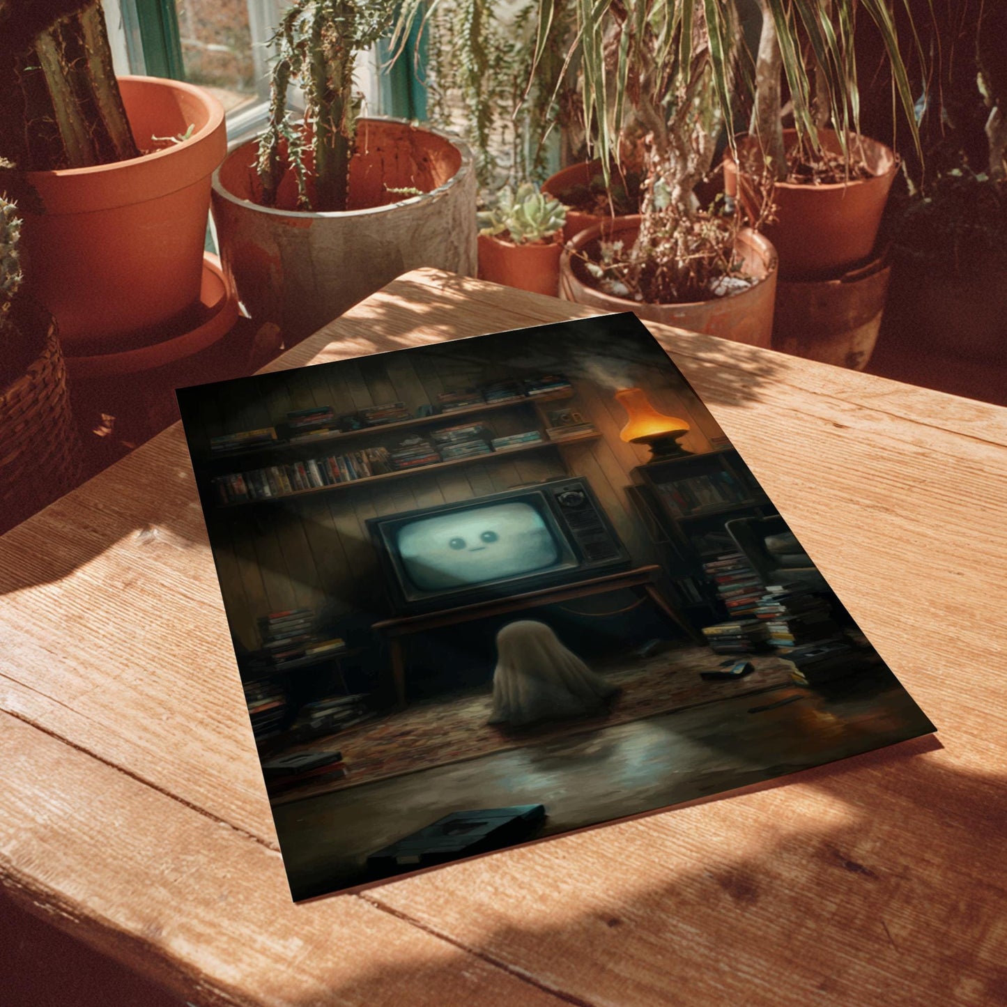 Ghost VHS Poster - Static Memory - Surreal Living Room Wall Art, Dreamcore Ghostcore Decor, Vaporwave Aesthetic Print