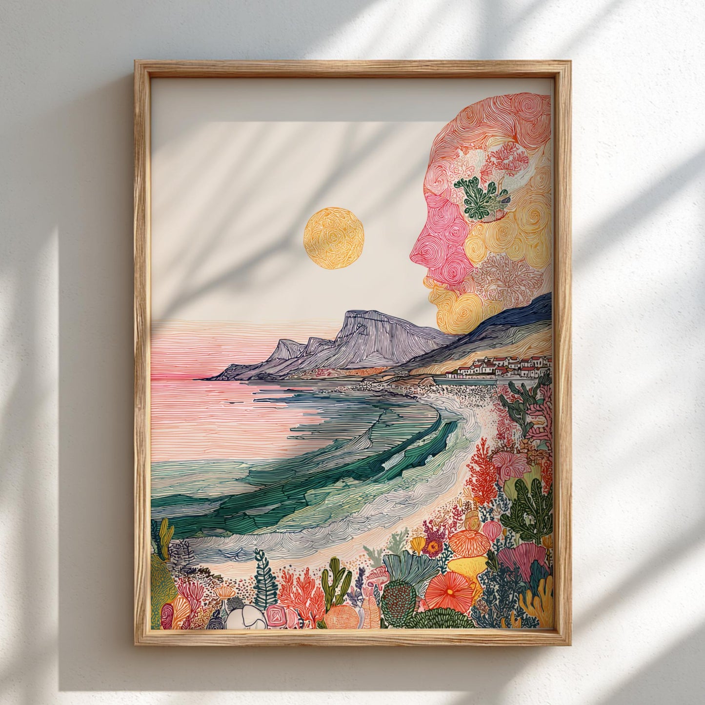 Whispers of the Tide - Vibrant Pastel Landscape Art Print - Whimsical Nature Wall Decor Poster