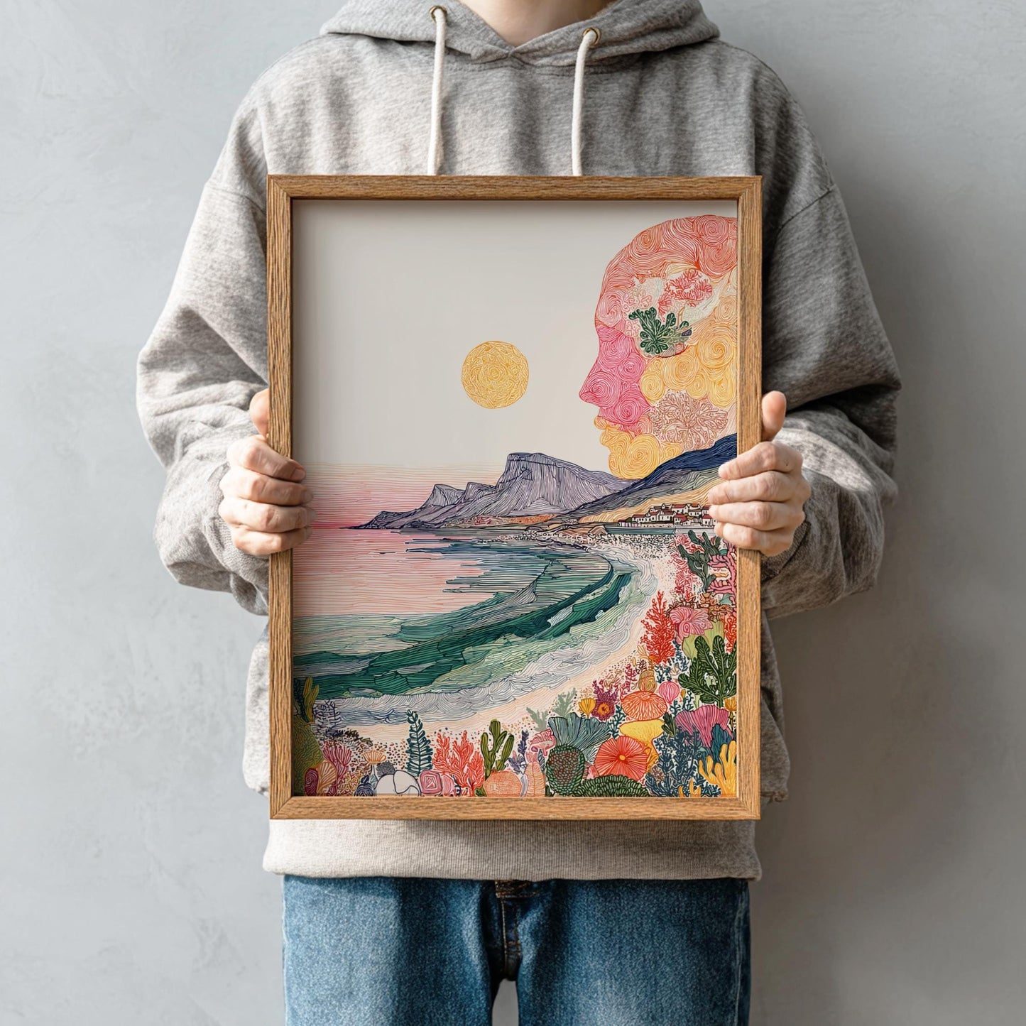 Whispers of the Tide - Vibrant Pastel Landscape Art Print - Whimsical Nature Wall Decor Poster