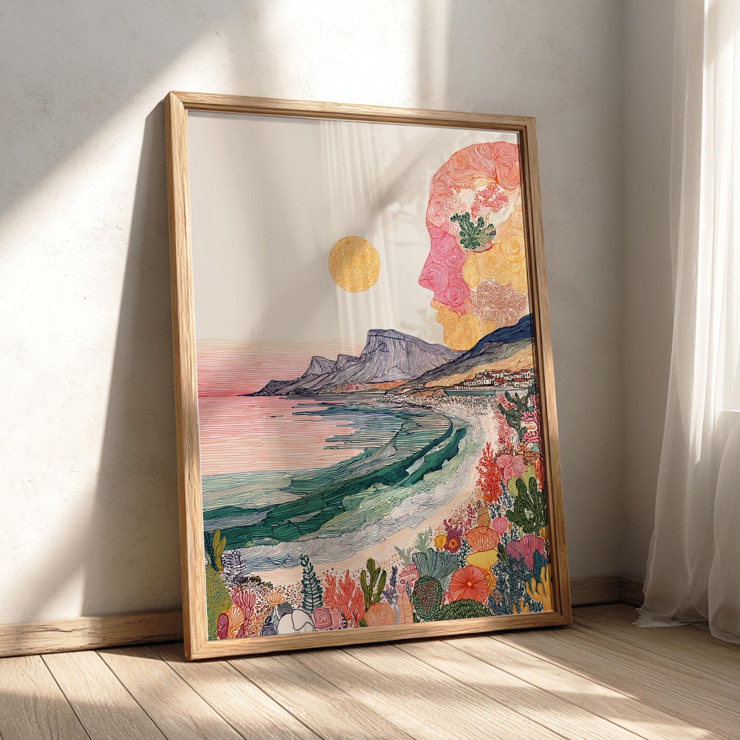 Whispers of the Tide - Vibrant Pastel Landscape Art Print - Whimsical Nature Wall Decor Poster