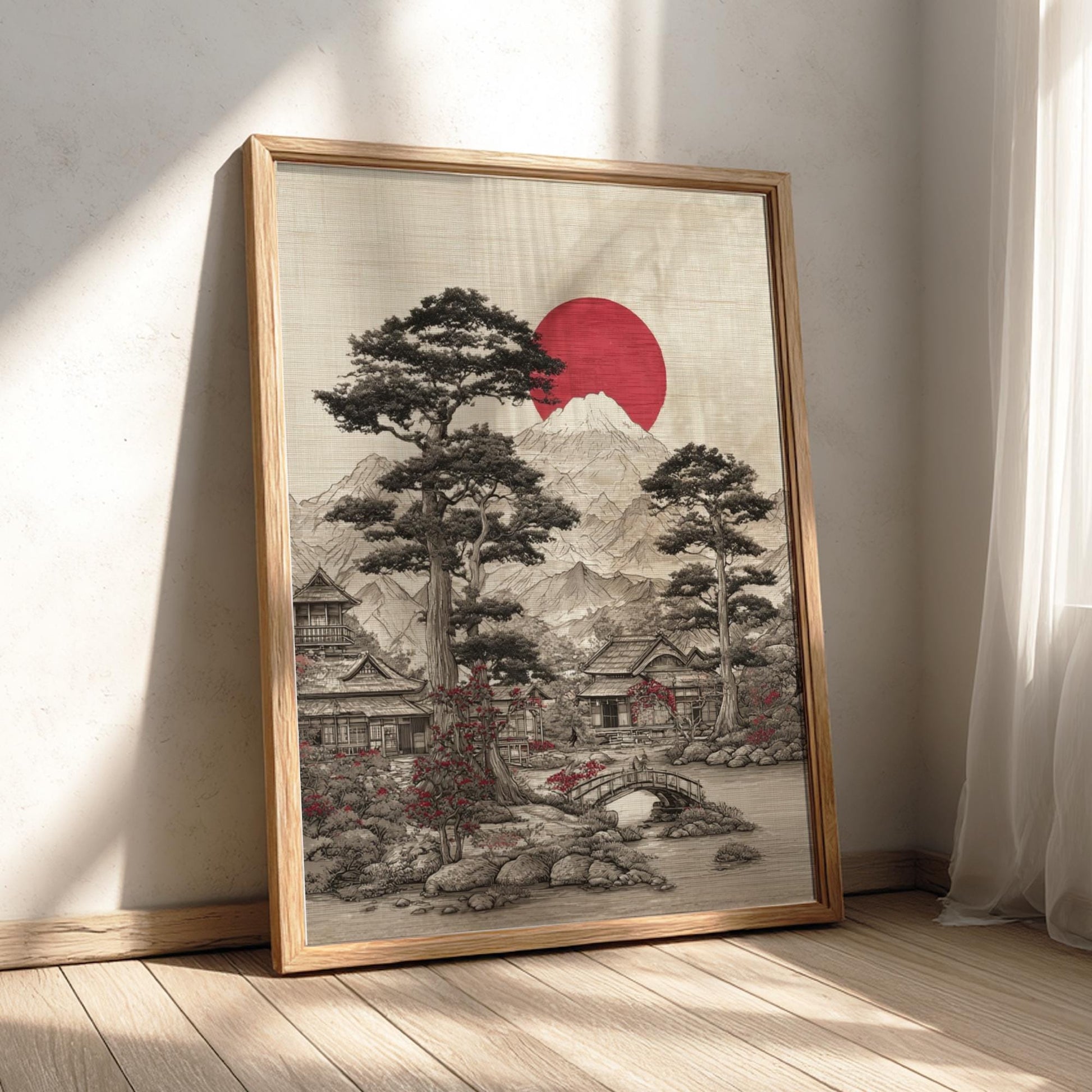 Japanese Village Landscape Artwork