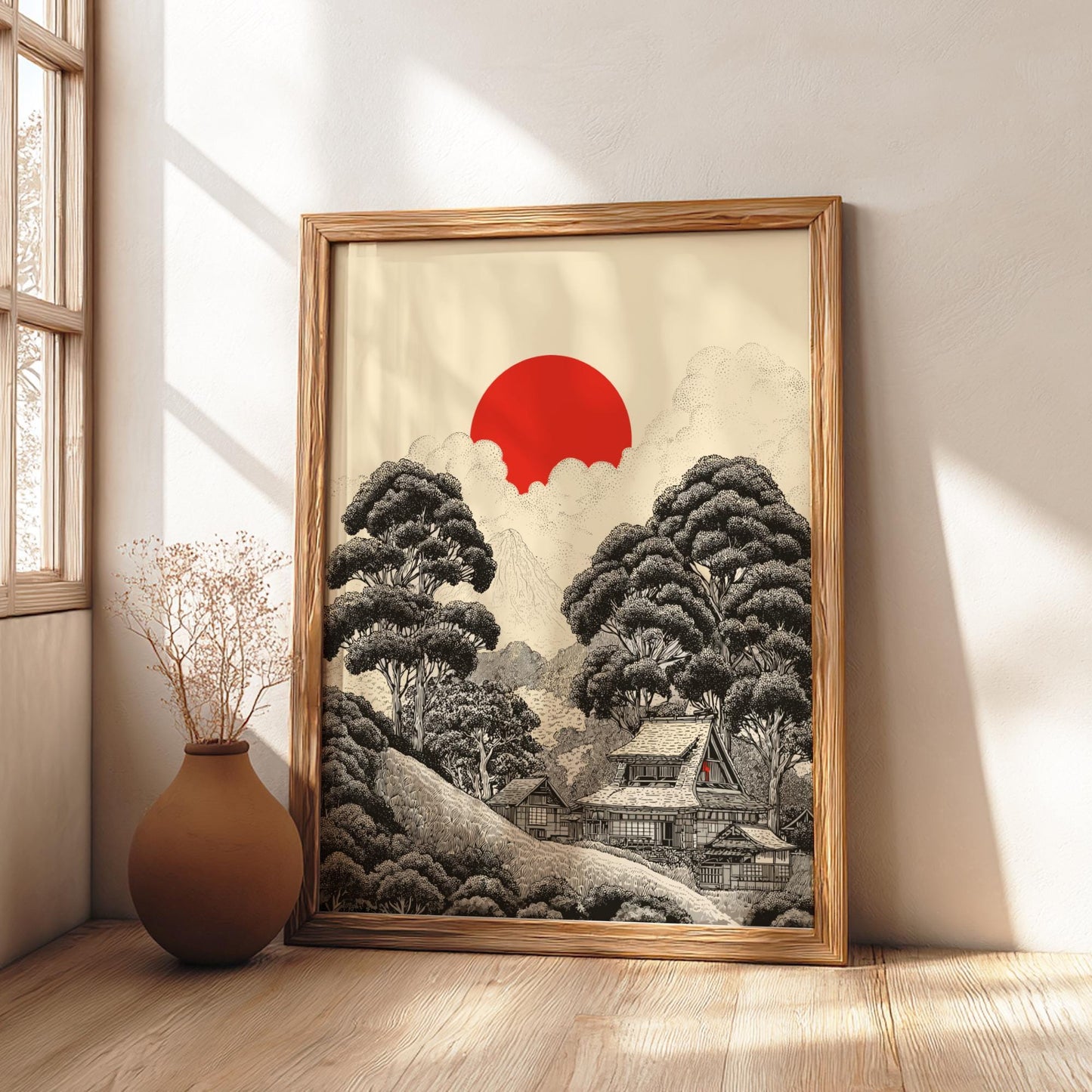 Black and White Japanese Print