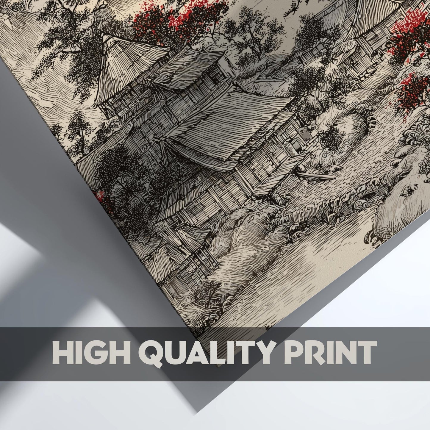 Classic Japanese Village Print