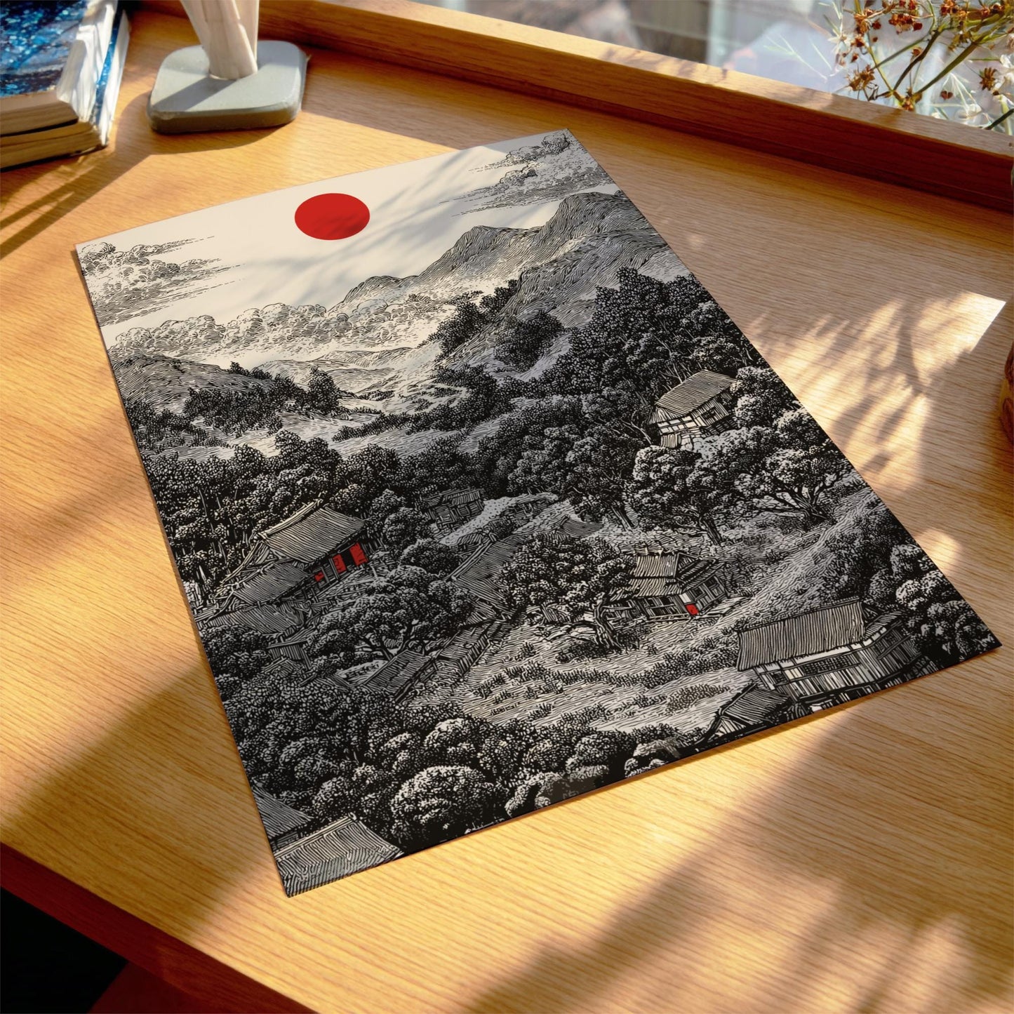 Traditional Japanese Mountain Print