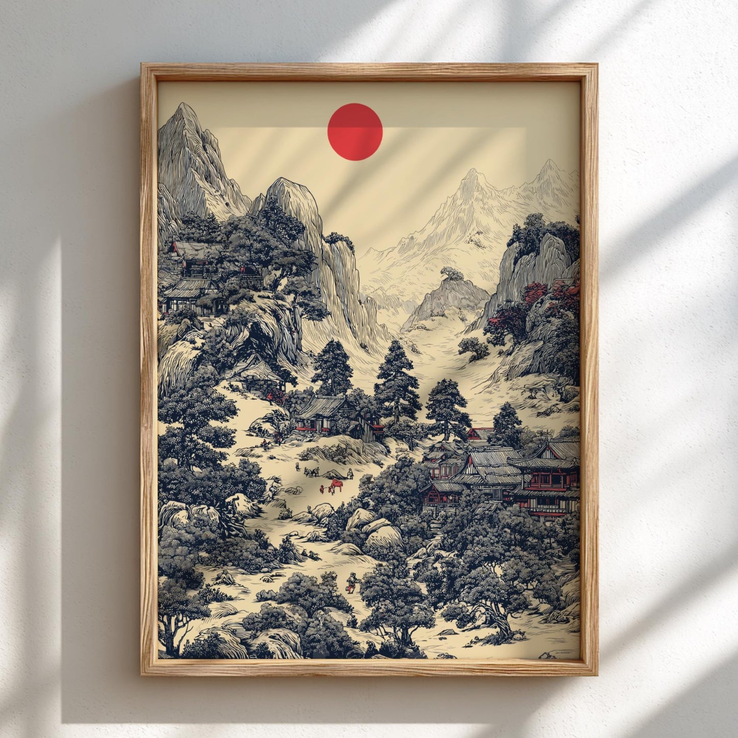 Detailed Japanese Landscape Print
