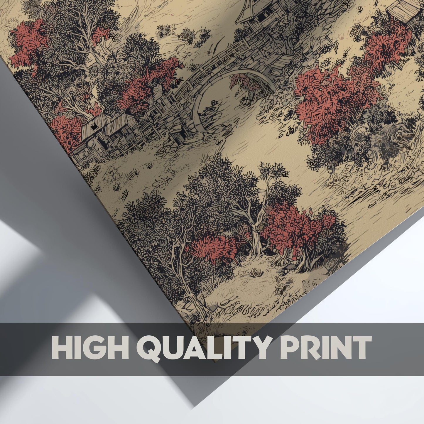 Japanese Valley Landscape Print