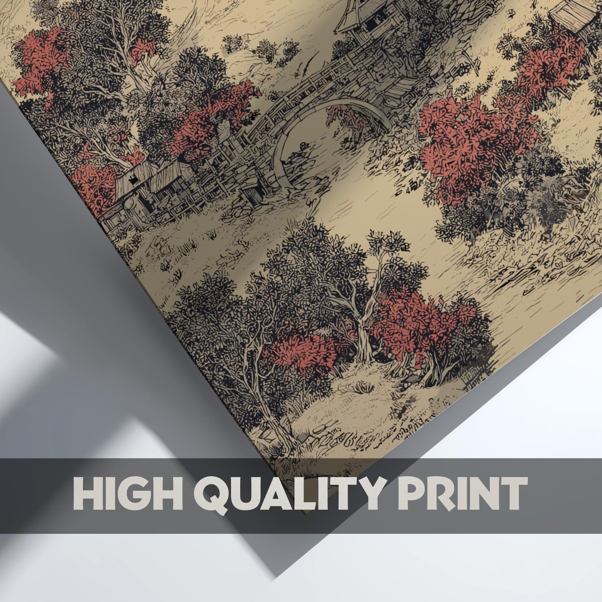 Japanese Valley Landscape Print