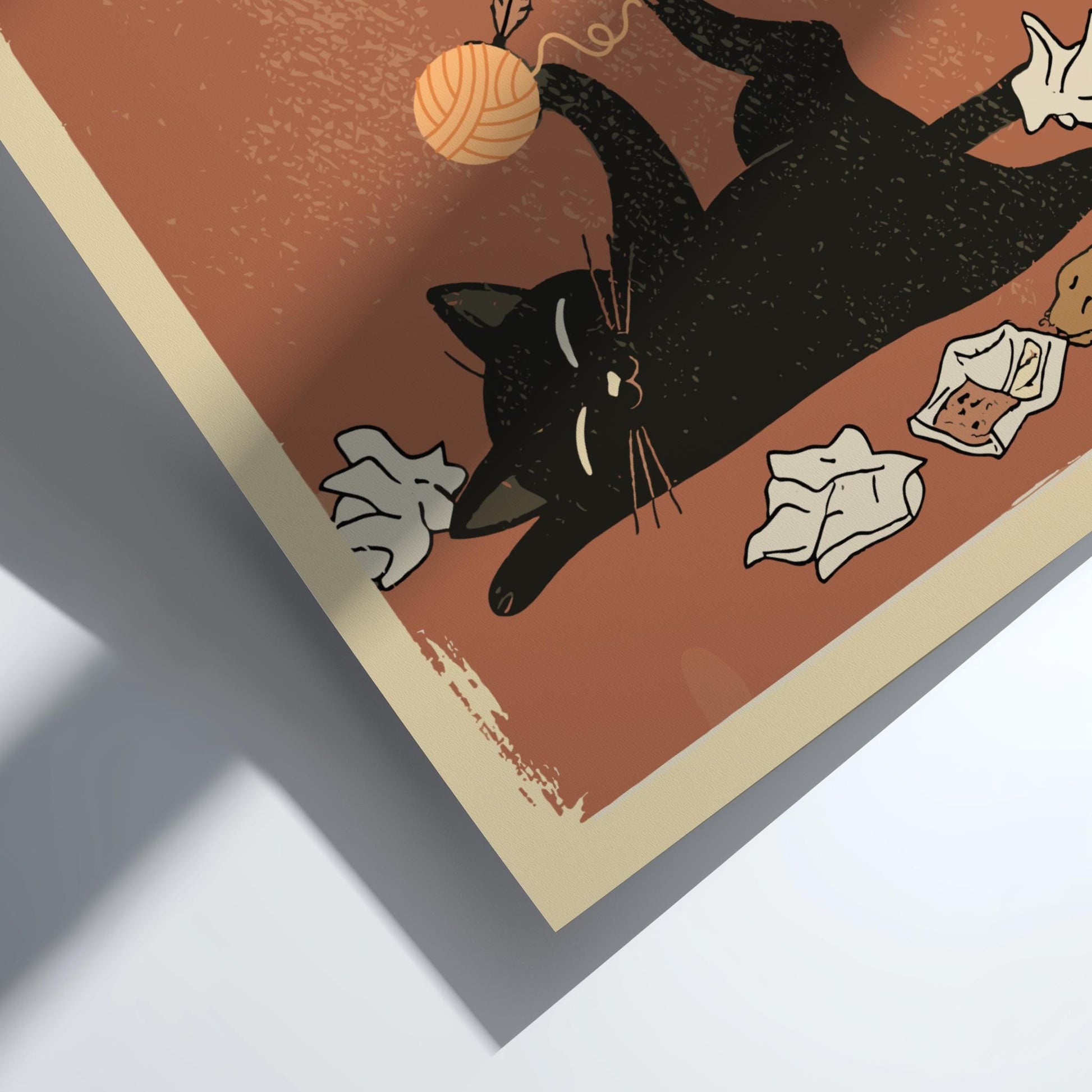 Lazy Cat Art Print, Japanese Ukiyo-e Style Poster