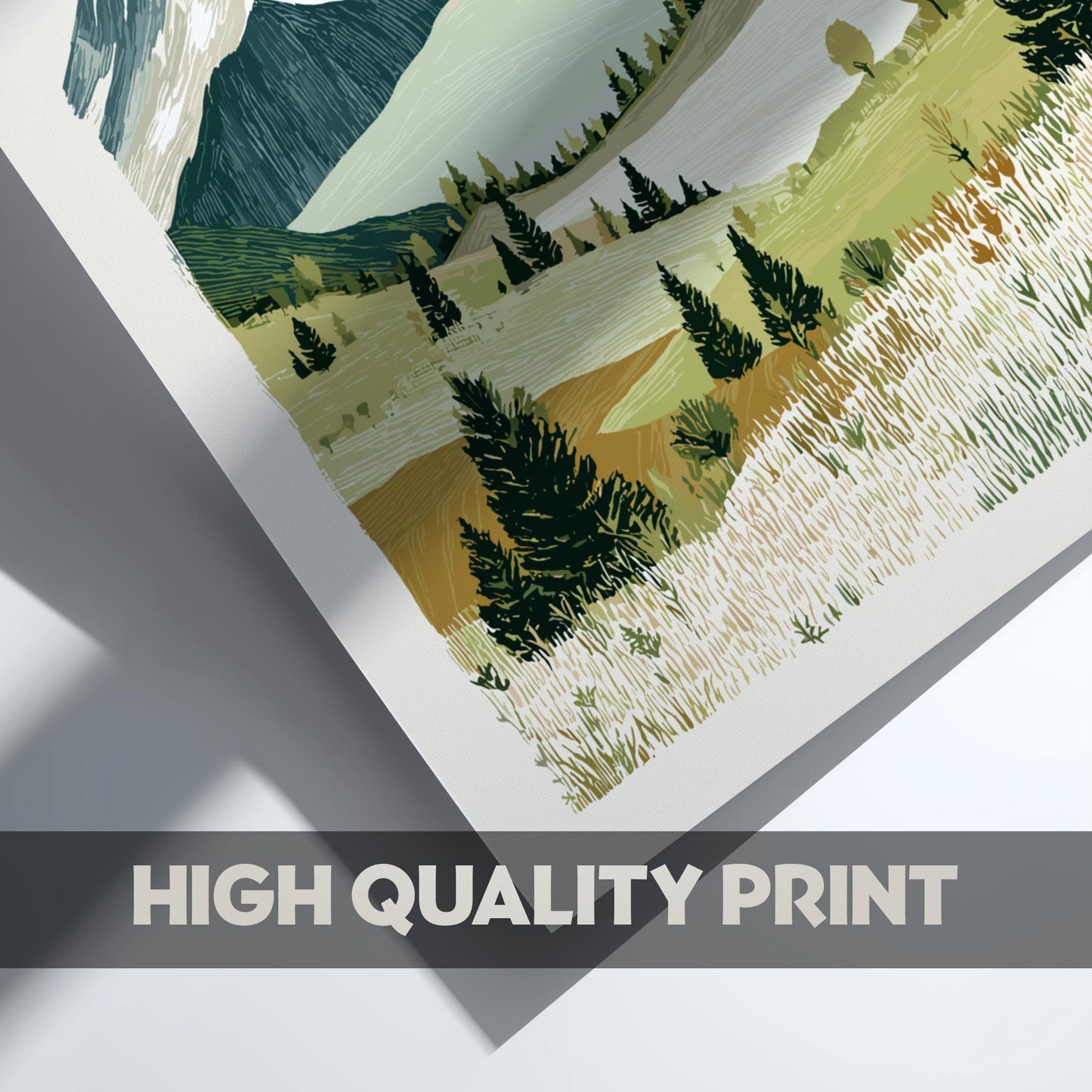 Sunlit Ridge Echo - Pastel Mountain Landscape Poster - Serene Nature Wall Decor Poster