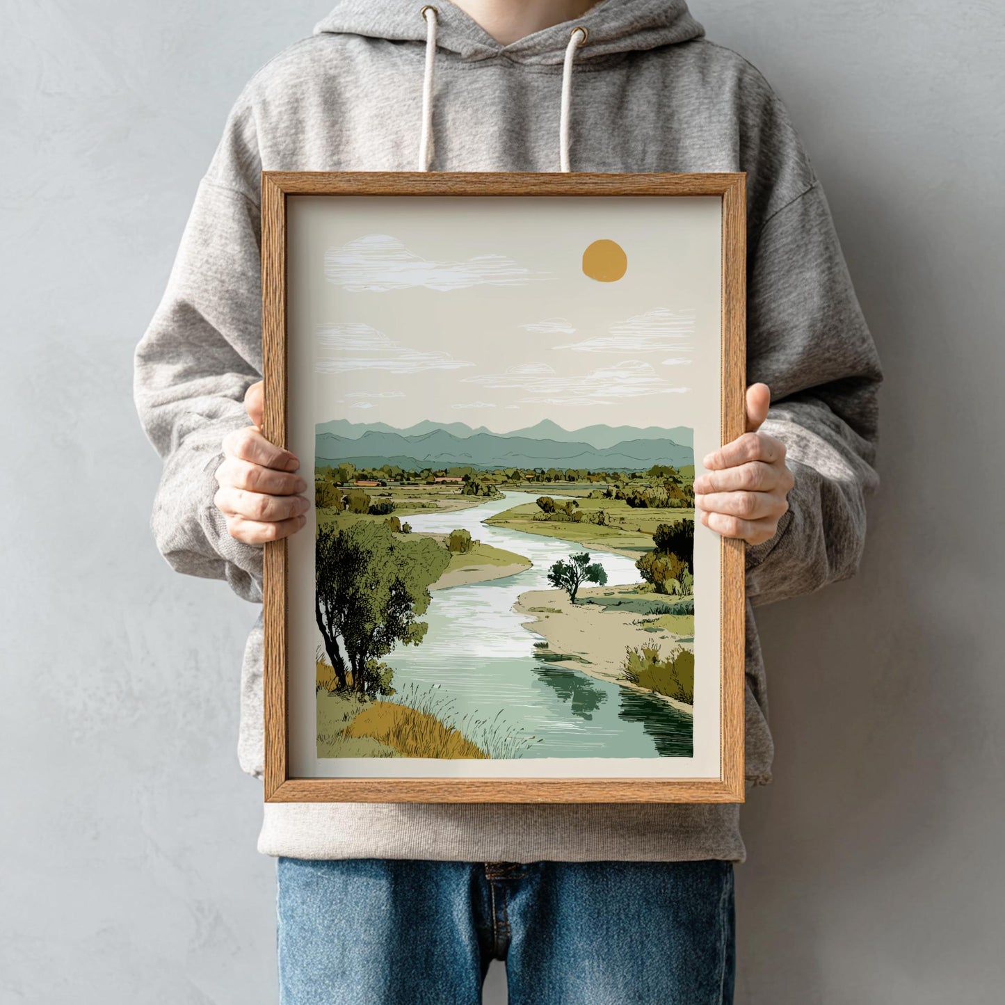 River Delta Dream - Pastel River Delta Poster - Serene Nature Wall Decor Poster