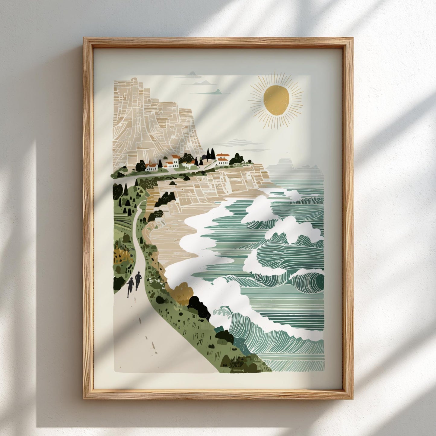 Over the Cliffs - Pastel Seaside Landscape Poster - Serene Nature Wall Decor Poster