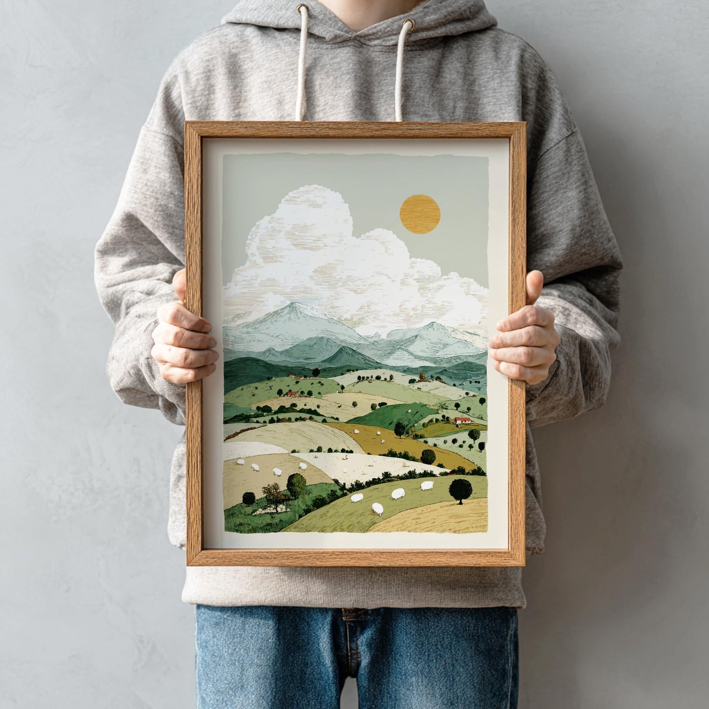 Highland Mist Haven - Pastel Highlands Poster - Serene Nature Wall Decor Poster