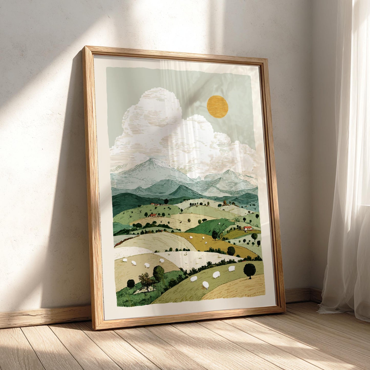 Highland Mist Haven - Pastel Highlands Poster - Serene Nature Wall Decor Poster