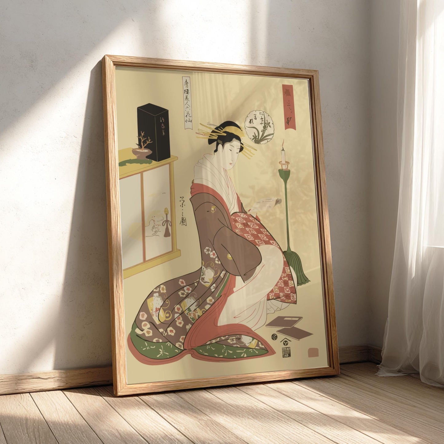 Wakana of the Matsubaya Eishi Print, Seirō Bijin Rokkasen Ukiyo-e, Edo Japanese Woodblock Art