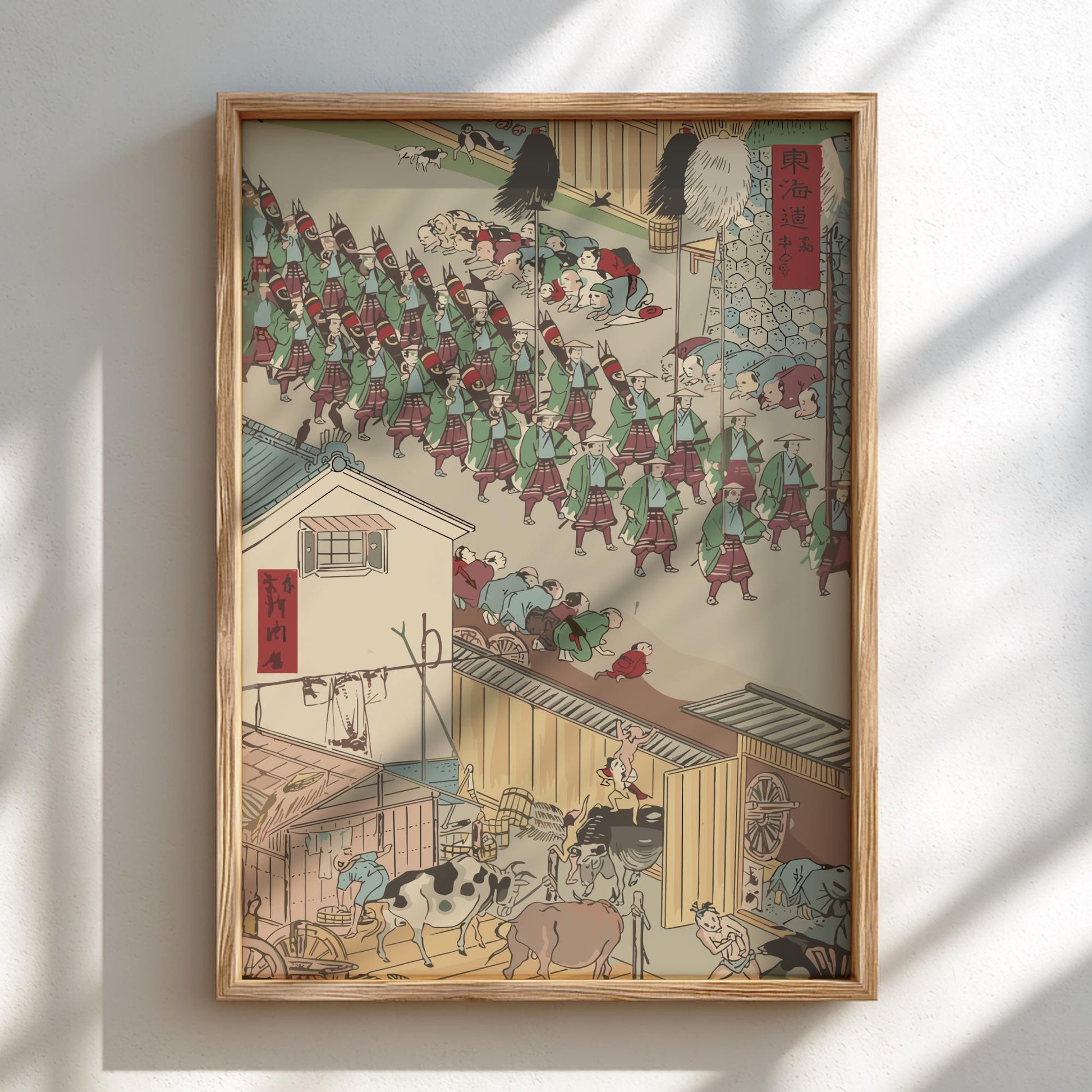 The Cow Shed at Takanawa Chikamaro Print, Edo Japanese Woodblock Ukiyo-e, Rural Japan Landscape