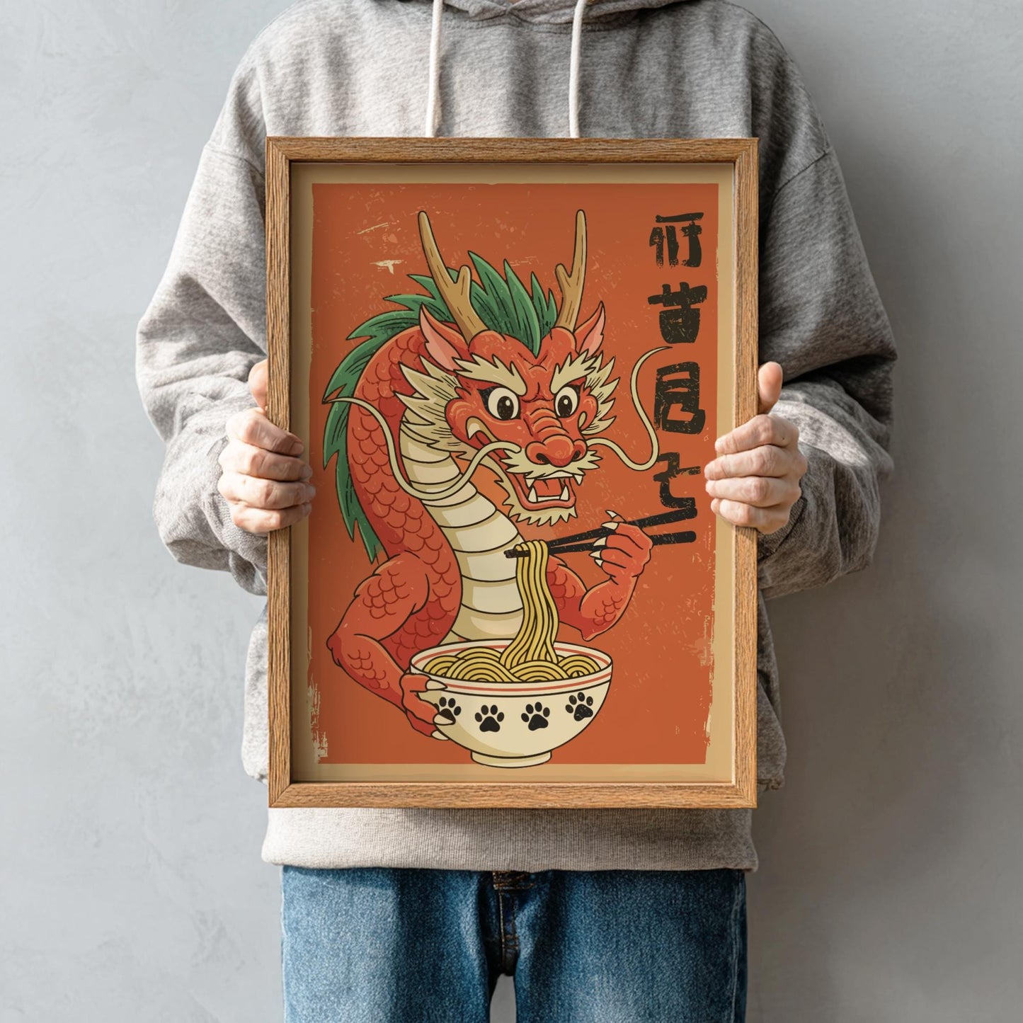 Hungry Dragon Ramen Poster: Japanese Food Art Print