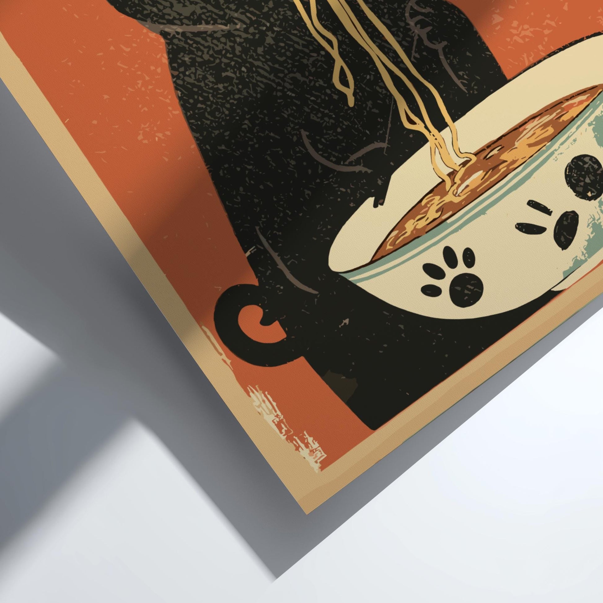 Hungry Black Pug Ramen Poster: Japanese Food Art Print - Dog poster