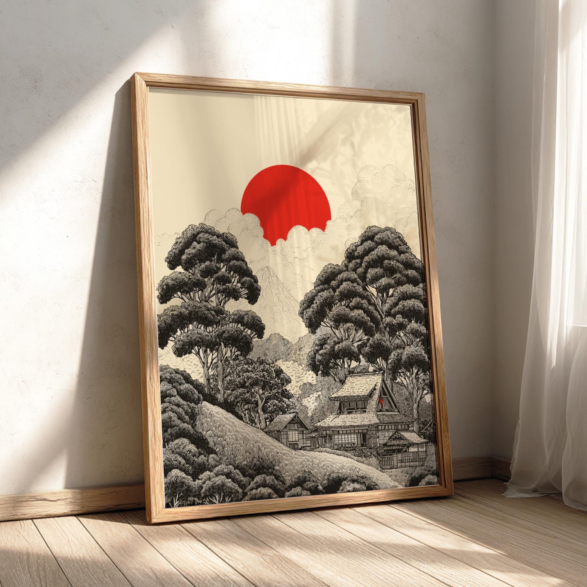 Black and White Japanese Print