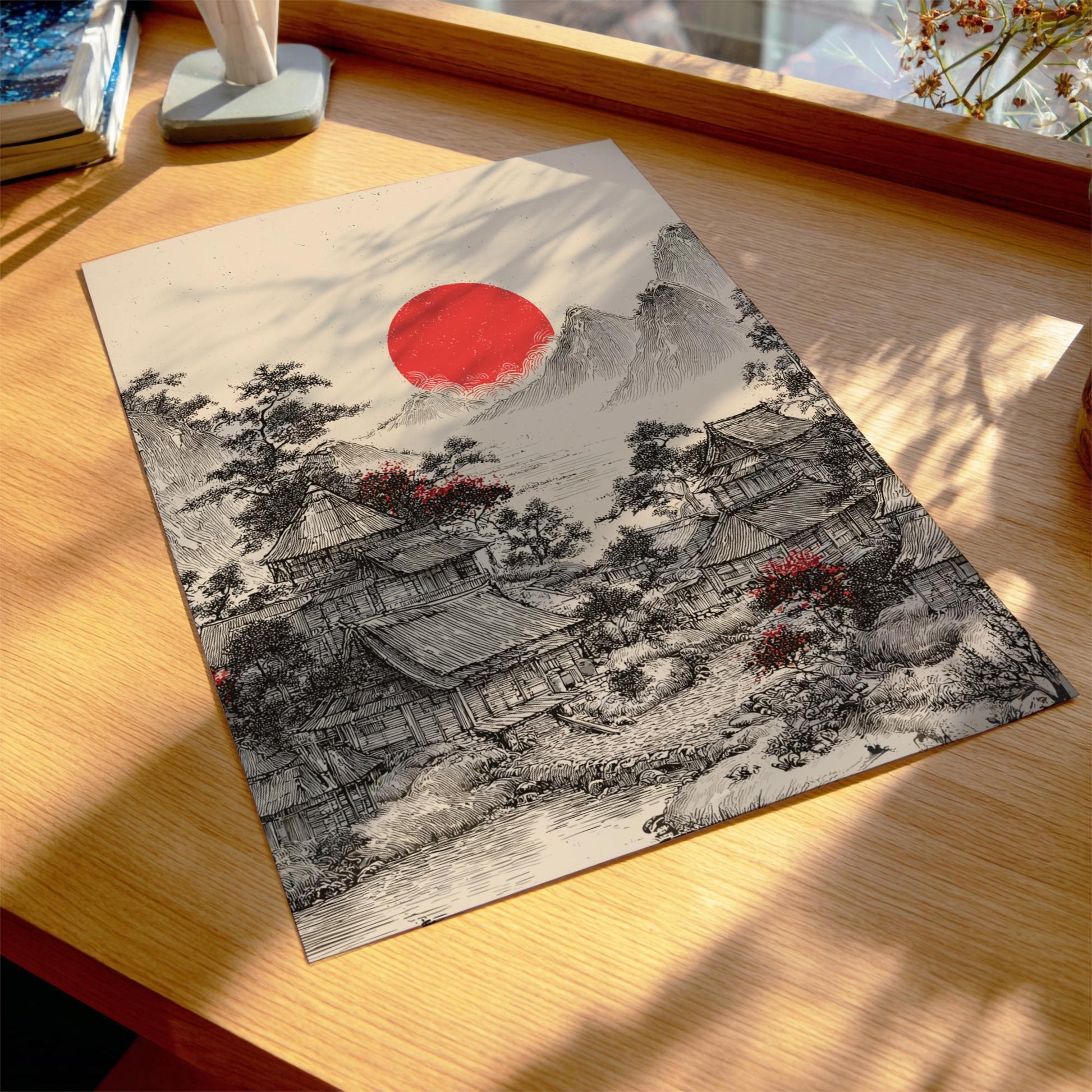 Classic Japanese Village Print