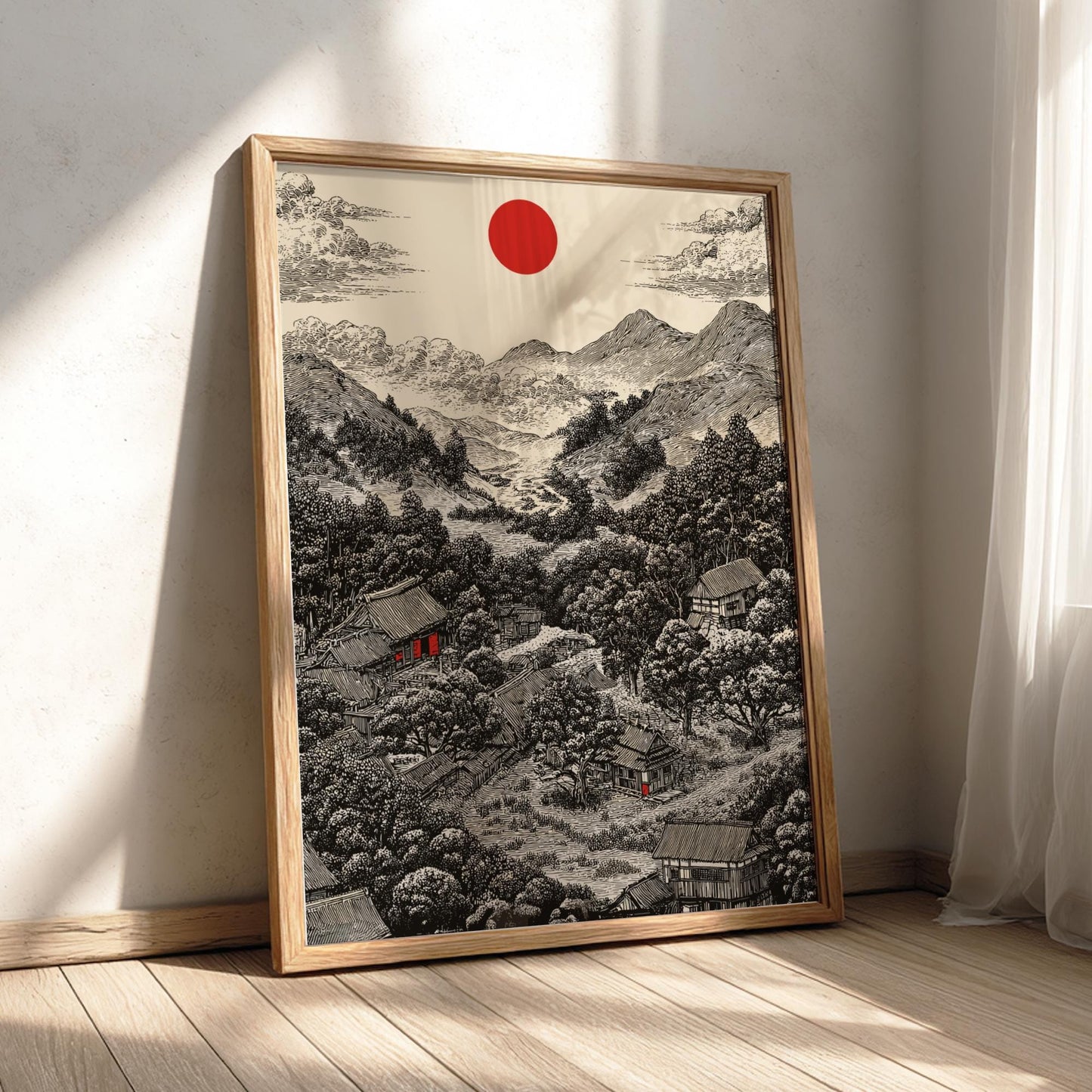Traditional Japanese Mountain Print