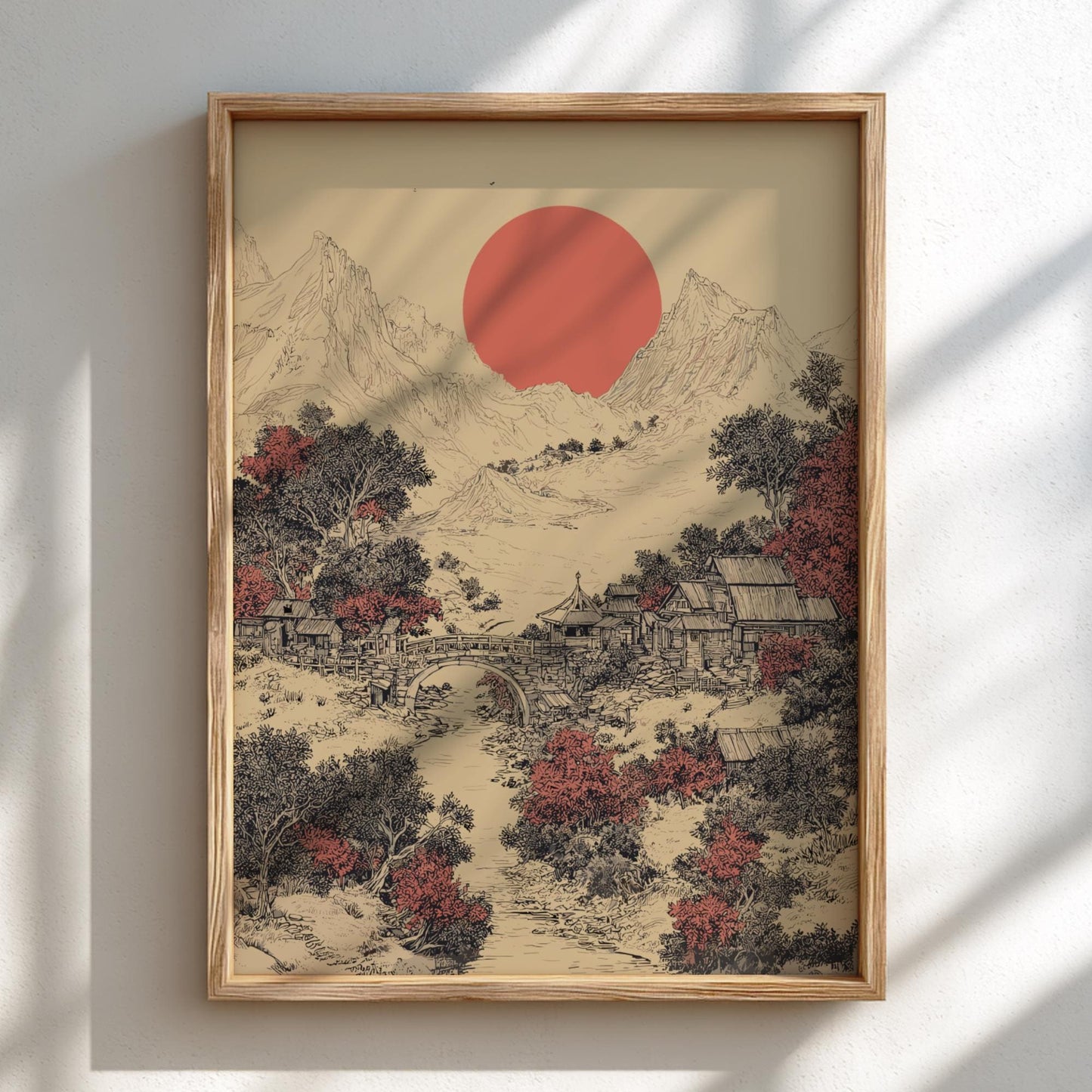 Japanese Valley Landscape Print