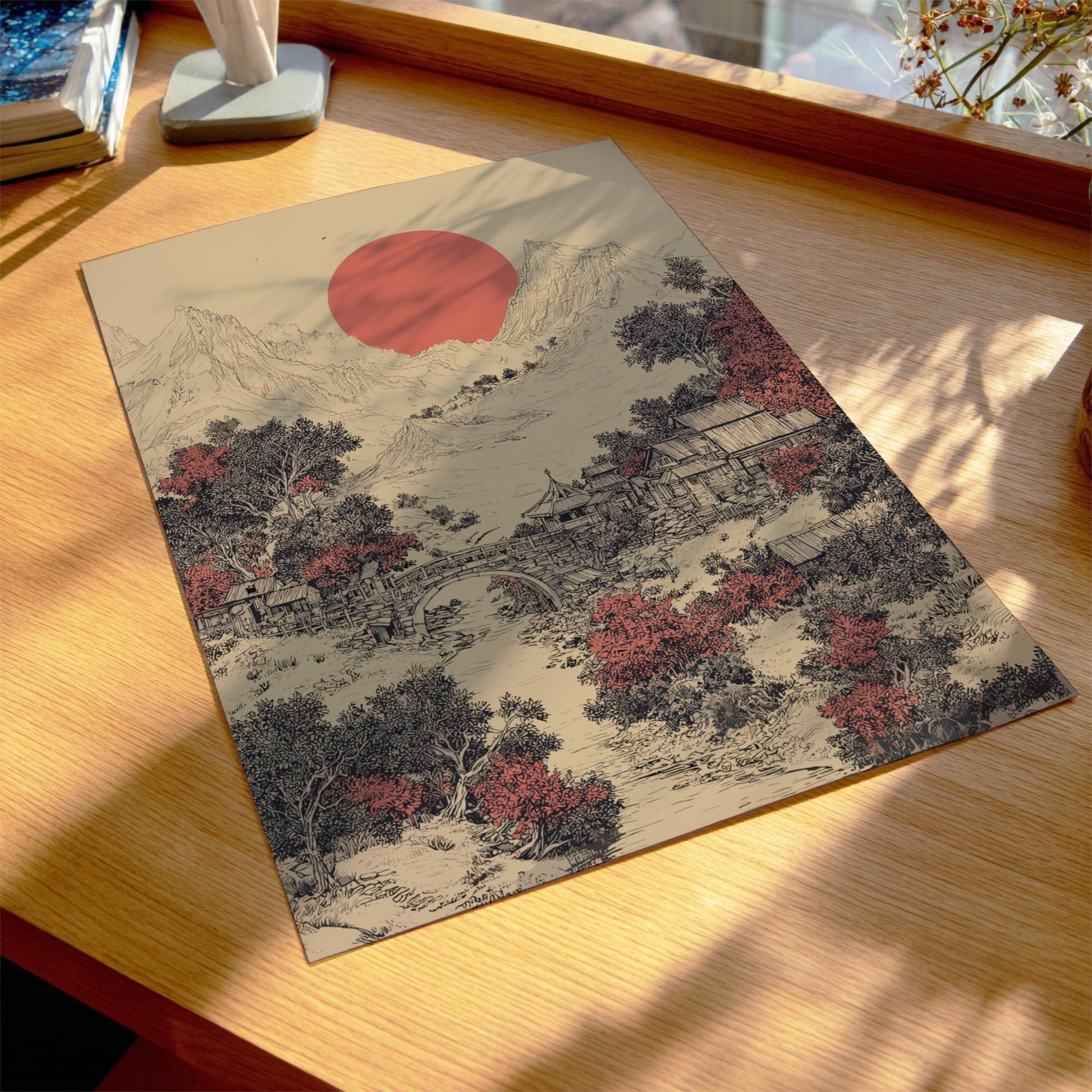 Japanese Valley Landscape Print