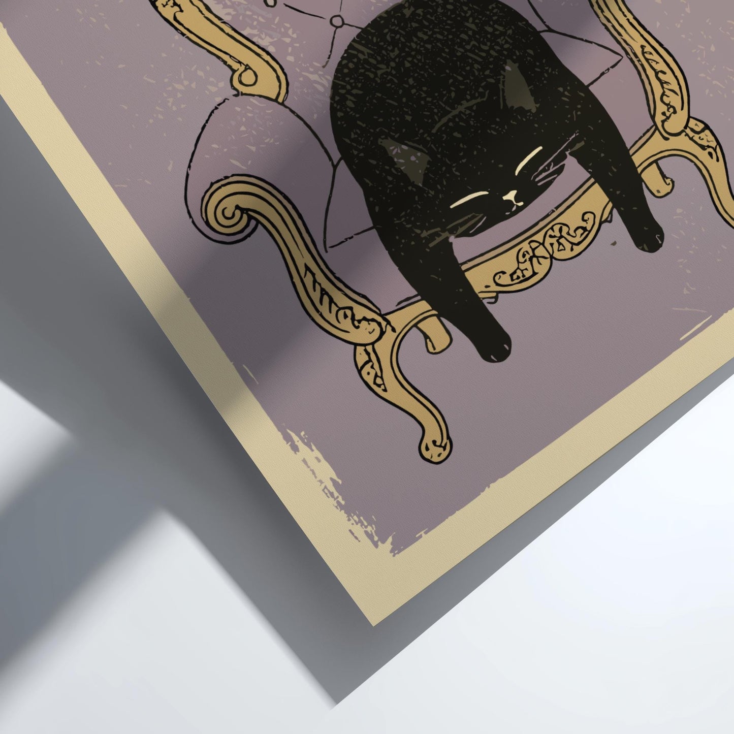 Exhausted Cat on a Throne Poster
