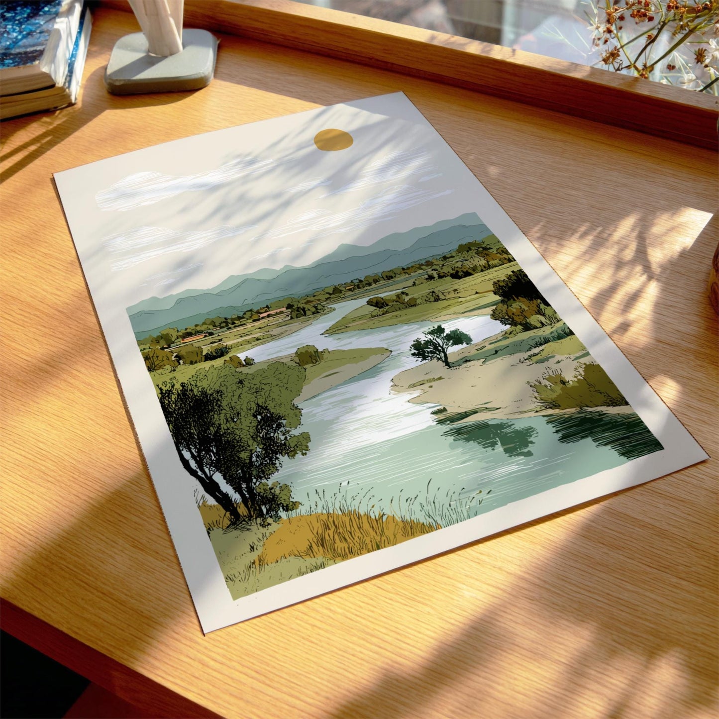 River Delta Dream - Pastel River Delta Poster - Serene Nature Wall Decor Poster