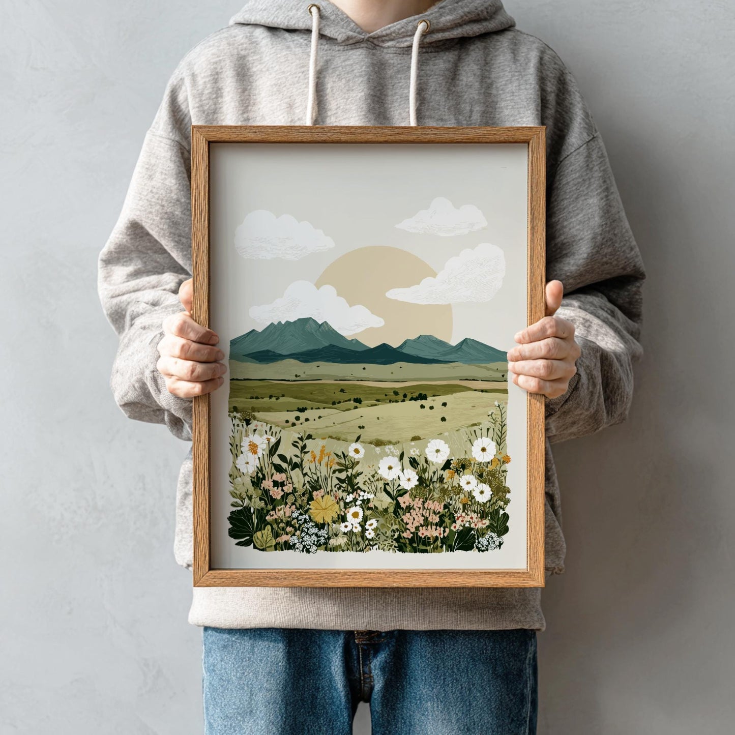 Prairie Sunset Bloom - Pastel Prairie Landscape Poster - Serene Nature Wall Decor Poster