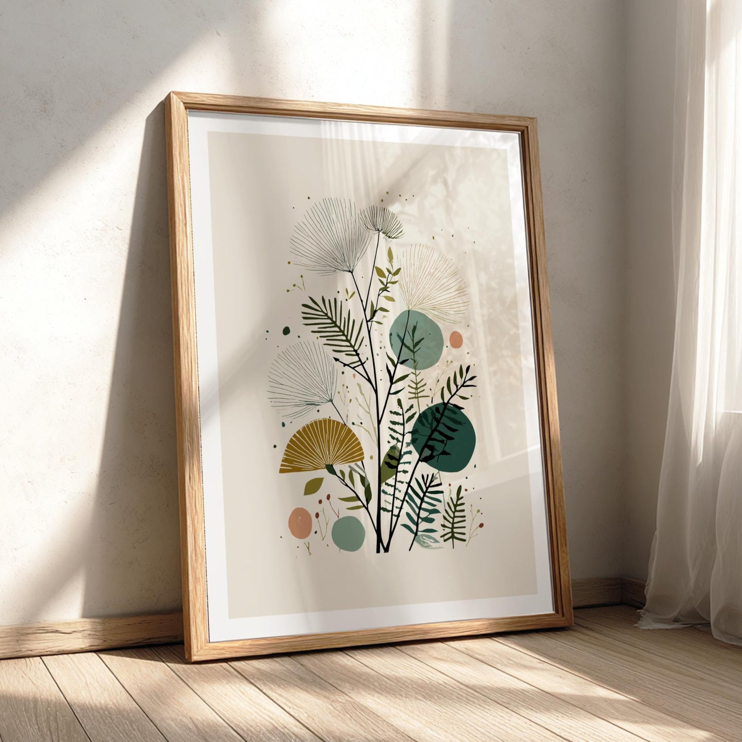 Pine Veil Dawn - Pastel Wildflower Poster - Serene Nature Wall Decor Poster