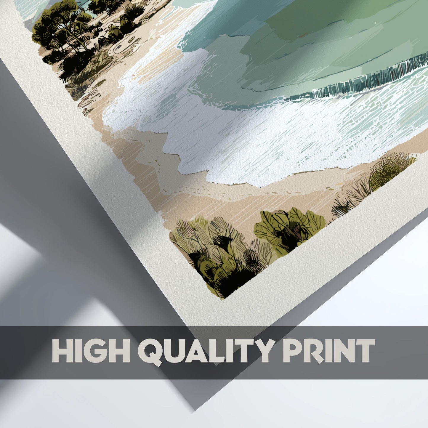 Oceanic Horizon Glow - Pastel Ocean View Poster - Serene Nature Wall Decor Poster
