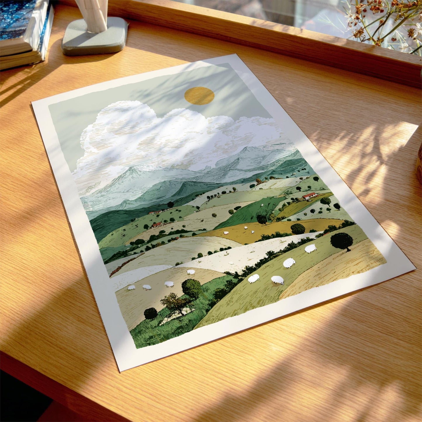 Highland Mist Haven - Pastel Highlands Poster - Serene Nature Wall Decor Poster