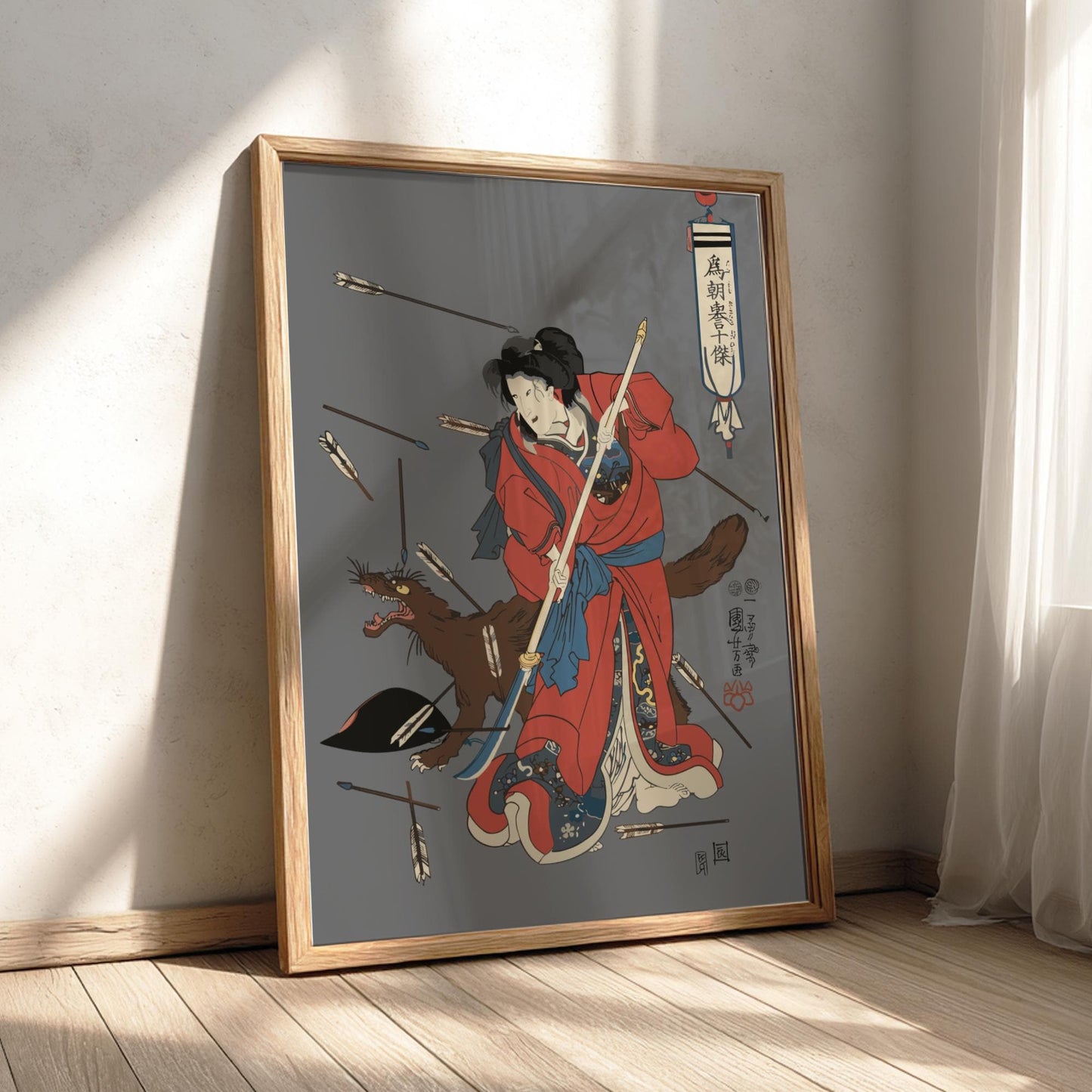 Ten Famous Excellences of Tametomo Kuniyoshi Print, Edo Period Japanese Ukiyo-e, Samurai Art