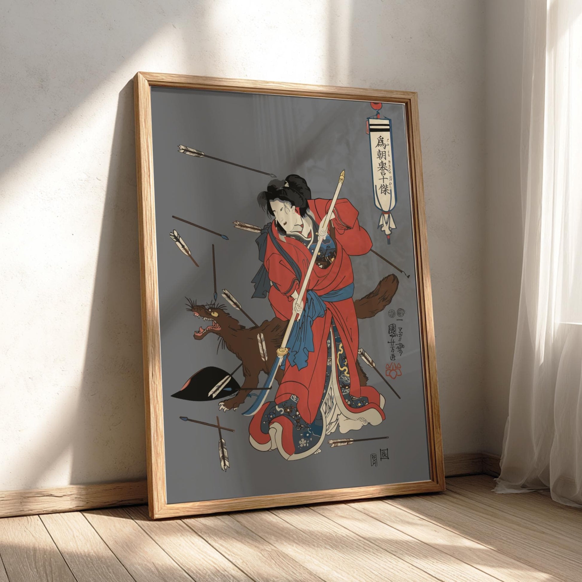 Ten Famous Excellences of Tametomo Kuniyoshi Print, Edo Period Japanese Ukiyo-e, Samurai Art