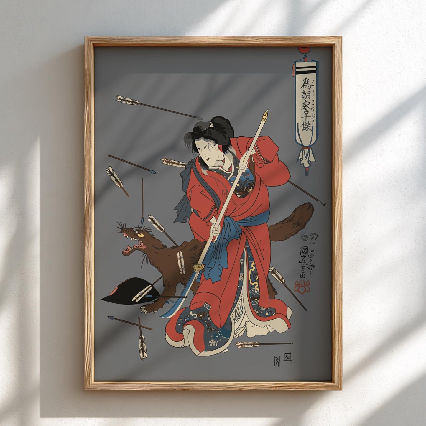Ten Famous Excellences of Tametomo Kuniyoshi Print, Edo Period Japanese Ukiyo-e, Samurai Art