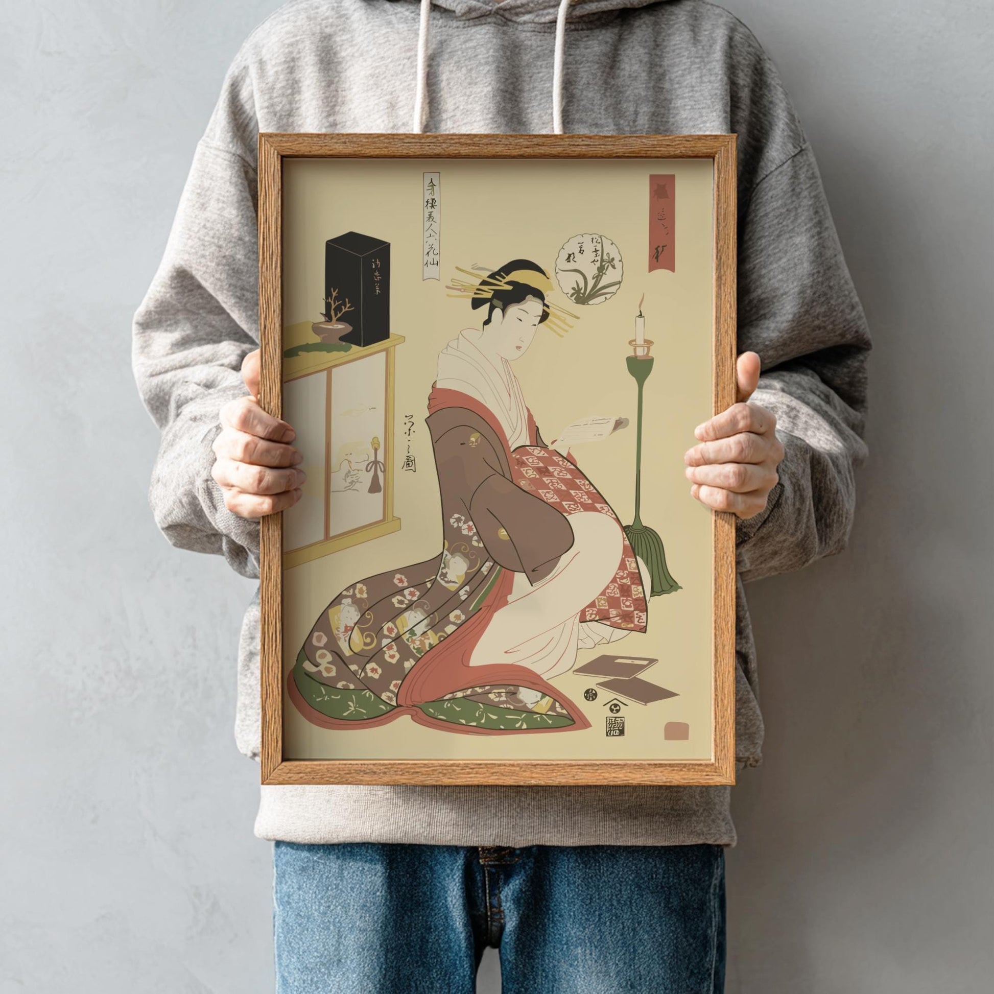 Wakana of the Matsubaya Eishi Print, Seirō Bijin Rokkasen Ukiyo-e, Edo Japanese Woodblock Art