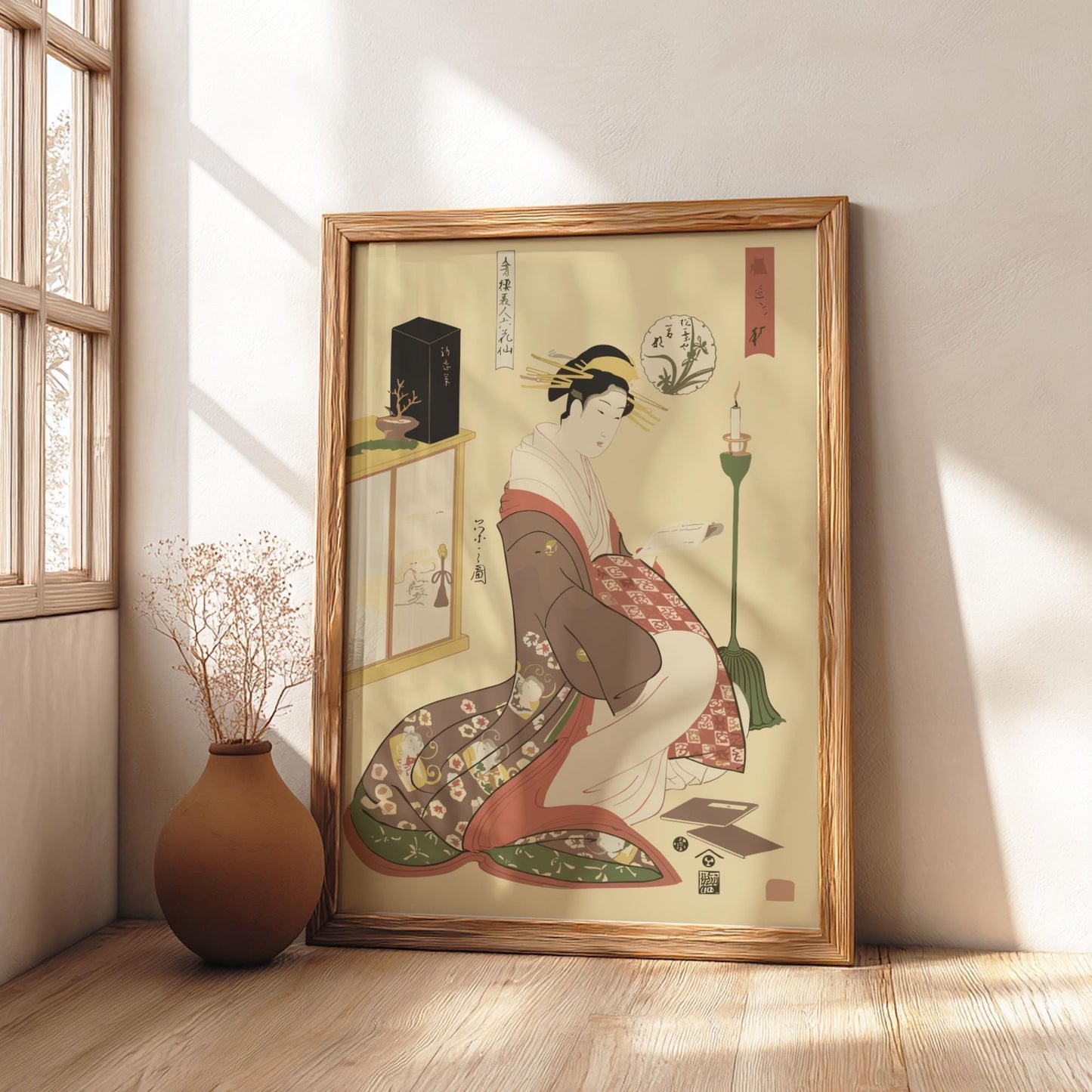 Wakana of the Matsubaya Eishi Print, Seirō Bijin Rokkasen Ukiyo-e, Edo Japanese Woodblock Art