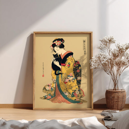 Geisha Beauty Poster – Traditional Ukiyo-e Style Wall Art