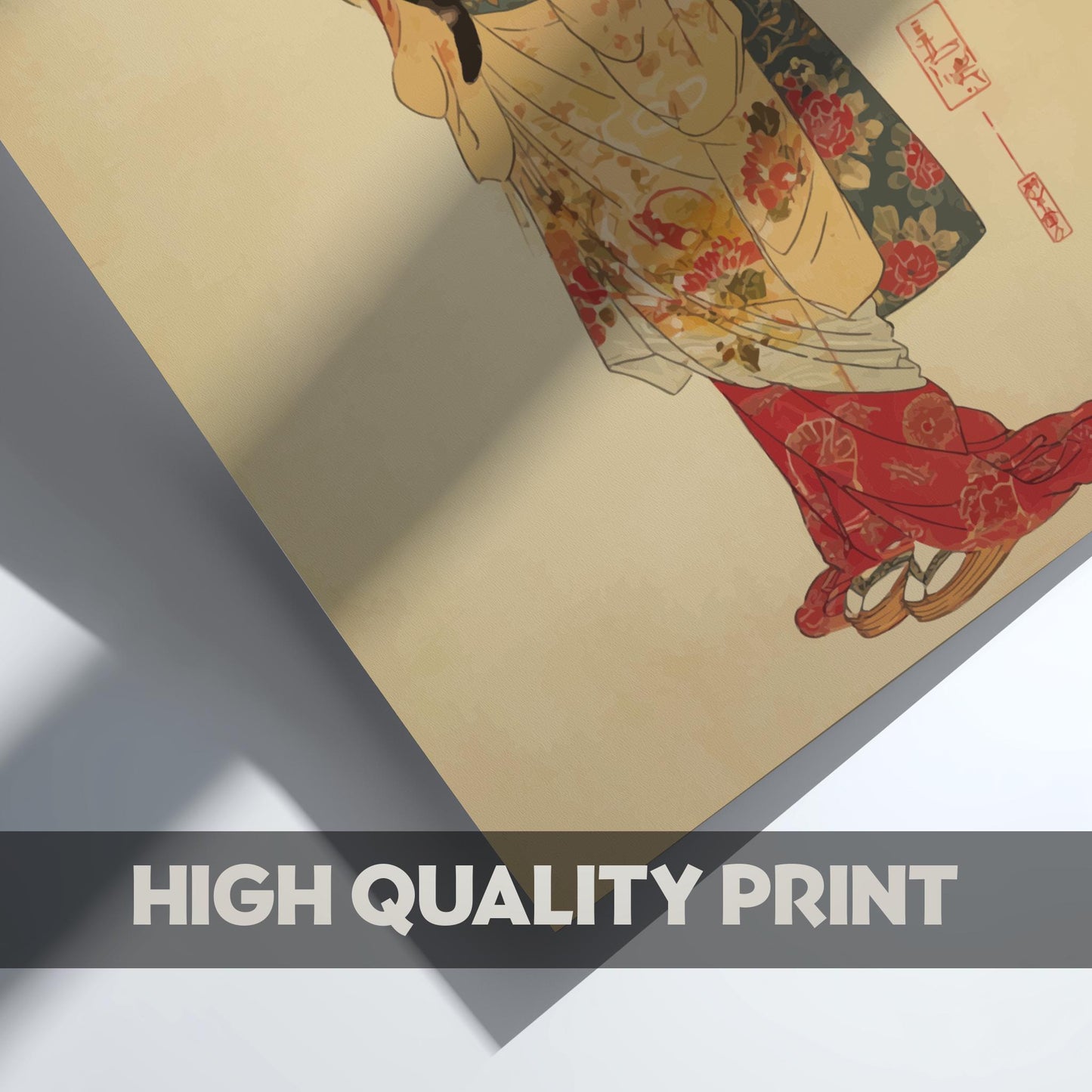 Geisha Kimono Poster – Elegant Japanese Woman Art Print