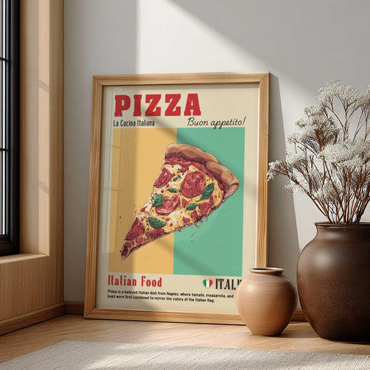 Pizza Food Poster: Italian Food Kitchen Print