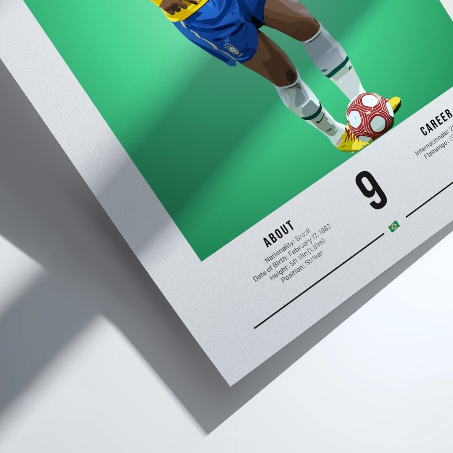 Adriano football player art featuring vibrant colors and dynamic pose, ideal for sports enthusiasts and wall