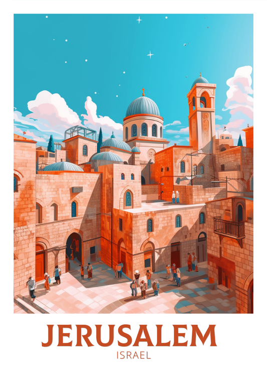 Décoration murale de voyage à Jérusalem - Affiche Israël