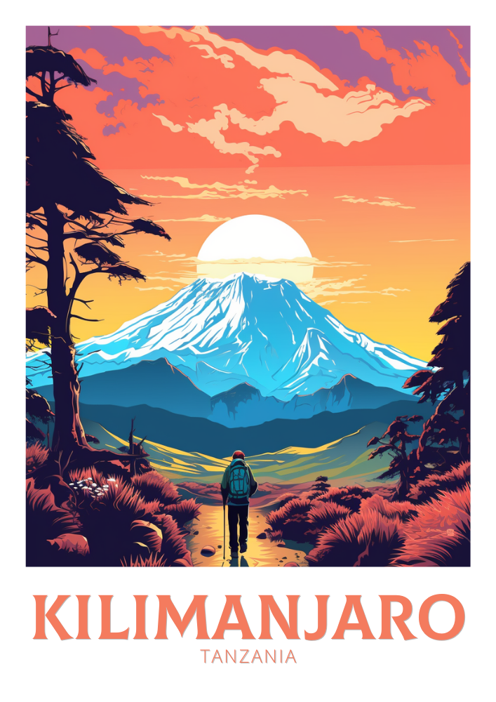 Kilimanjaro Vintage Poster - Tanzania Art