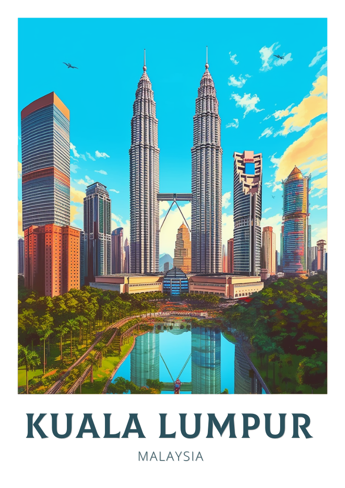 Œuvre d'art de Kuala Lumpur - Impression rétro