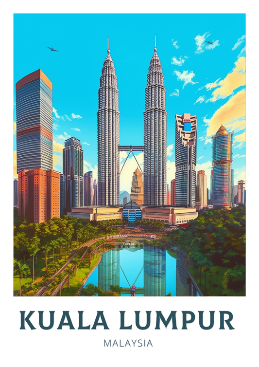 Œuvre d'art de Kuala Lumpur - Impression rétro
