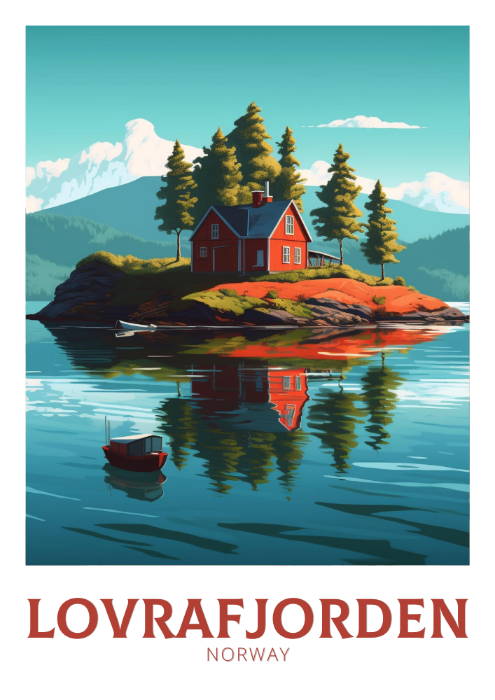 Lovrafjorden Norway Travel Print