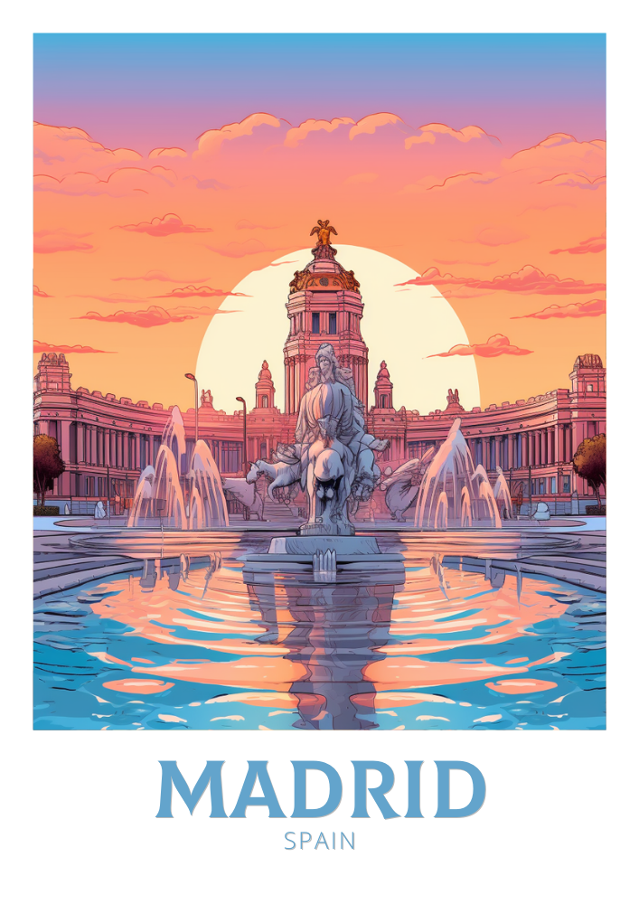 Illustration de voyage à Madrid - Affiche d'Espagne