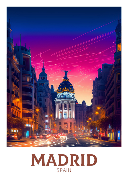 Affiche de voyage de Madrid - Œuvre d'art espagnole