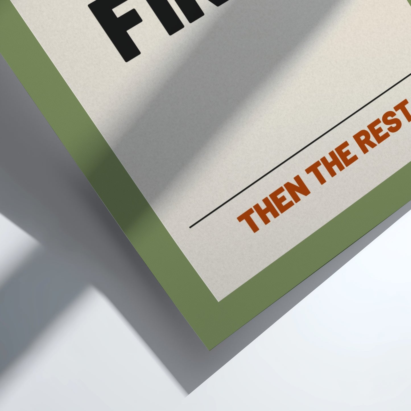 Motivational poster featuring bold typography on a neutral background, ideal for home decor and inspiration.