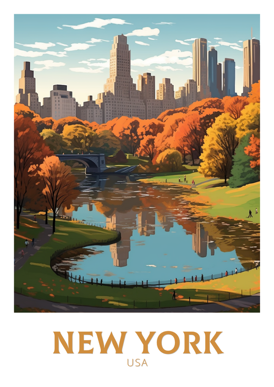 Impression de voyage de Central Park - Œuvre d'art de New York